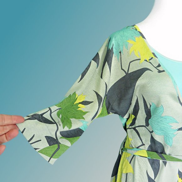 Green Yellow and Aqua Top by Designer Emilio Pucci Floral Knit Tunic .…425 - Picture 4 of 14